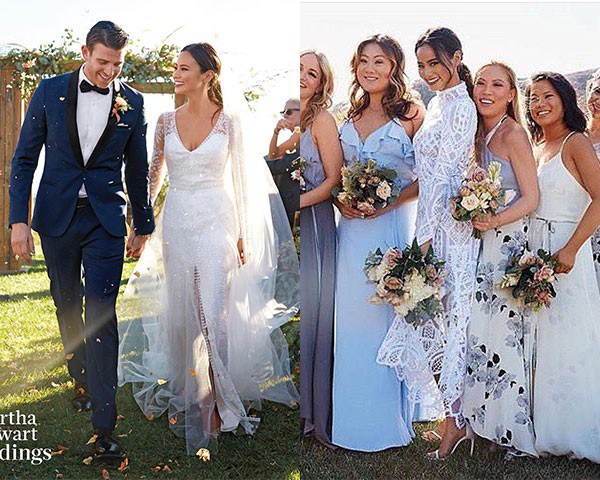 Jamie Chung de Monique Lhuillier e Jonathan Simkhai (Foto: Reprodução/Instagram)