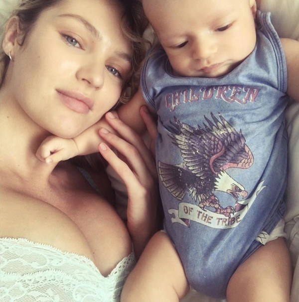 Candice Swanepoel e o filho Anacã (Foto: Reprodução / Instagram)